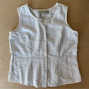 100% cotton white sleeveless blouse